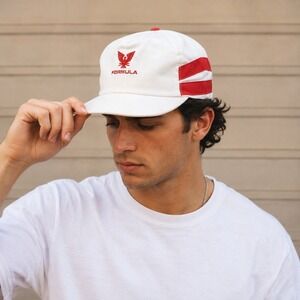 Vintage Formula Firebird Snapback Hat Red White Racing Cap 80s 90s Trucker Style